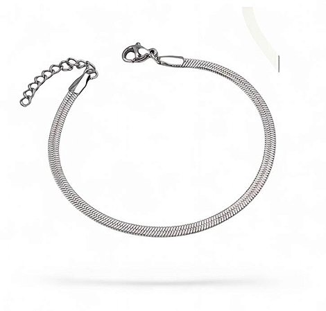 Pulseira Malha Fita 3mm | Aço Inox Premium