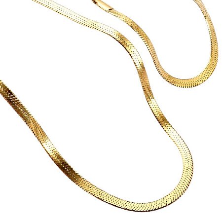 Colar e Pulseira Malha Fita | Gold 18k