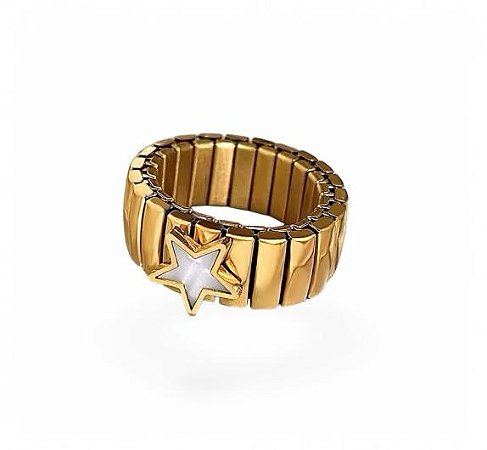 Anel Flex Gold | Estrela Madrepérola