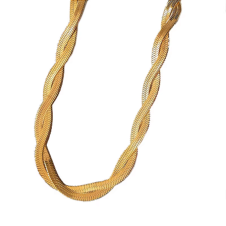 Conjunto Colar Trançado + Pulseira | Gold