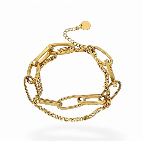 Pulseira Dupla Elos Alongados