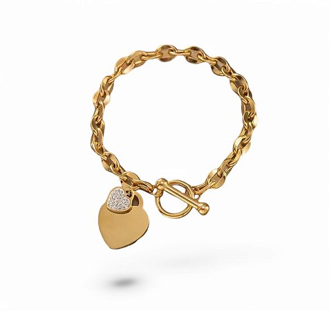 Pulseira Coração Brilhante