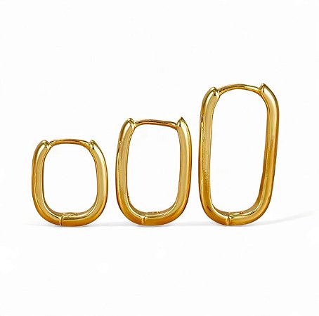 Trio Argola Click  Oval | Dourada