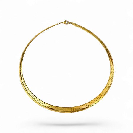 Choker Snake Semi Rígido| 8mm | Aço Gold