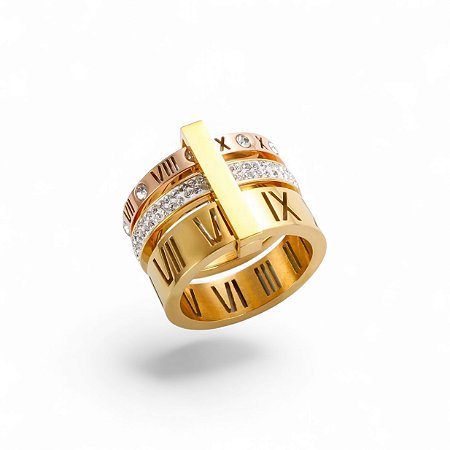 Anel Algorismos Romanos | Gold