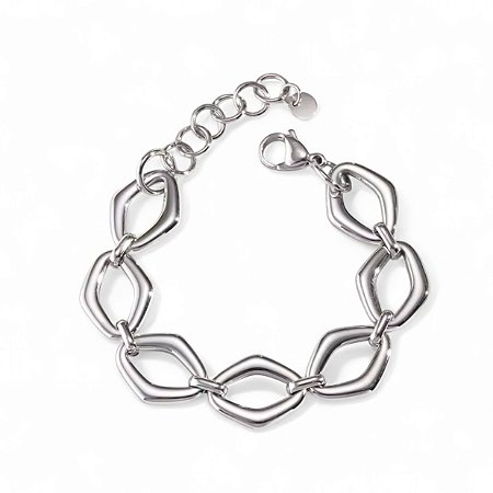 Pulseira Maxi Elos Losango | Prateada