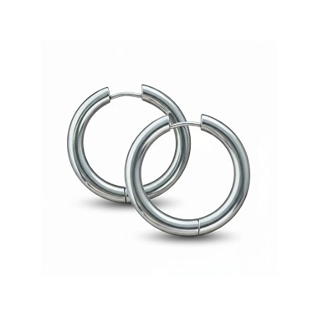 Argola Bold Click G | Prateada