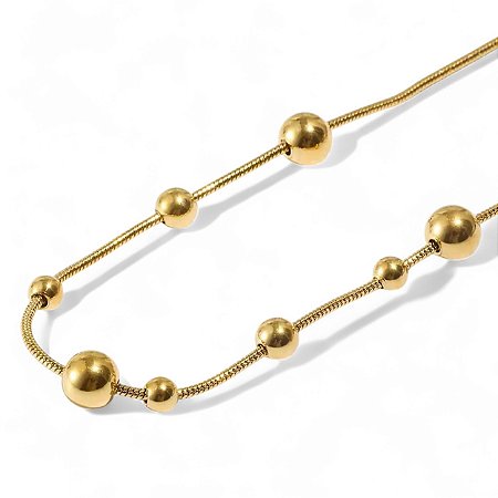Colar Spheras Douradas