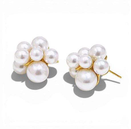 Brinco Pérolas Bubble | Banho de Ouro 18k