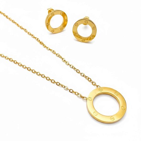 Conjunto Círculo Urbano | Banho Ouro 18k