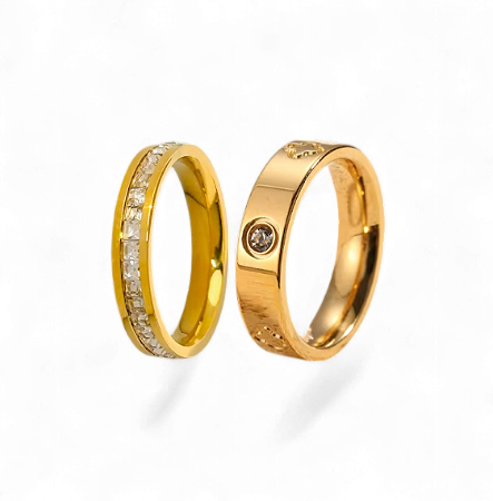 Anel Duo Eternity | Banho de Ouro