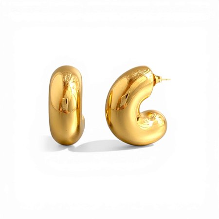 Brinco Argola Bold Curve | Ouro 18k