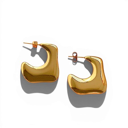 Brinco Argola Organica | Ouro 18k