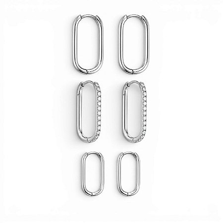 Trio Argolas Elegance | Prateado