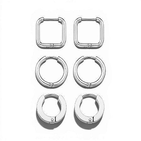 Trio Argolas Mix | Prateado