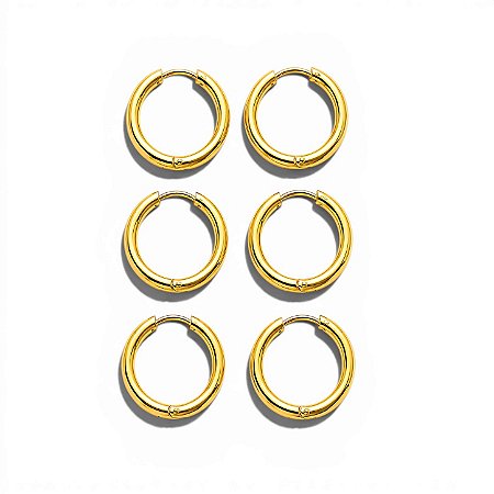 Trio Argolas Classic | Ouro 18k