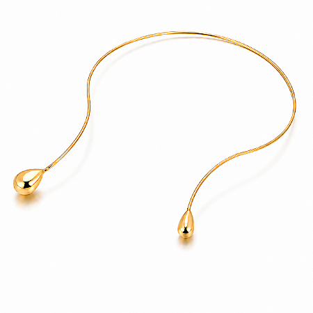 Choker Futura Gota Banho Ouro 18k
