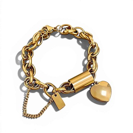 Pulseira Lock Heart | Dourada