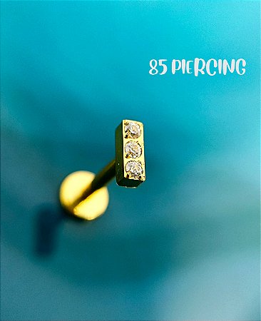 LBT MINI BARRA ZIRCONIAS TITANIO GOLD PVD