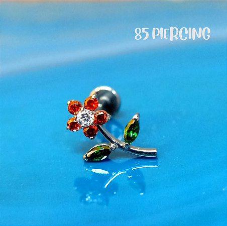 LBT FLOR ZIRCONIAS VERMELHA TITANIO