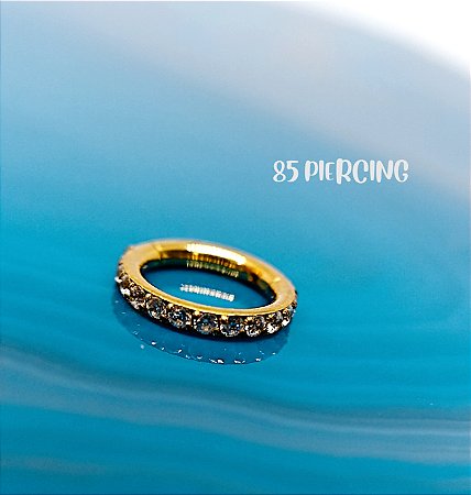 SEGMENTO AÇO ZIRCÔNIA CRAVEJADA 6MM GOLD PVD