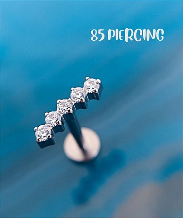 LBT BARRA CURVA ZIRCÔNIAS CRAVEJADAS TITÂNIO