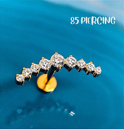 CLUSTER 9 ZIRCÔNIAS CRAVEJADAS GOLD PVD