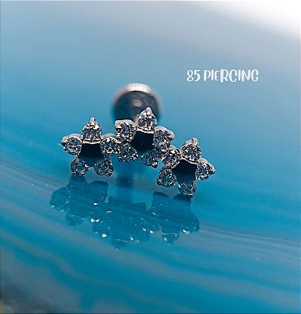 LBT MINI FLORES ZIRCÔNIAS CRAVEJADAS TITÂNIO