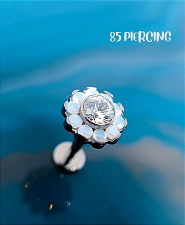 LBT FLOR OPALITA BRANCA ZIRCÔNIA TITÂNIO