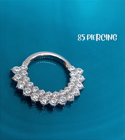 SEGMENTO FRONTAL DUPLO ZIRCÔNIAS CRAVEJADAS TITÂNIO 8MM