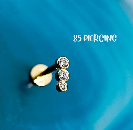 LBT AÇO TRIO ZIRCÔNIAS GOLD PVD