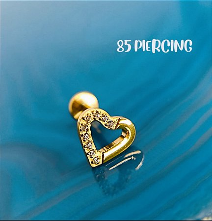 CORAÇÃO ZIRCÔNIAS TITANIO GOLD PVD