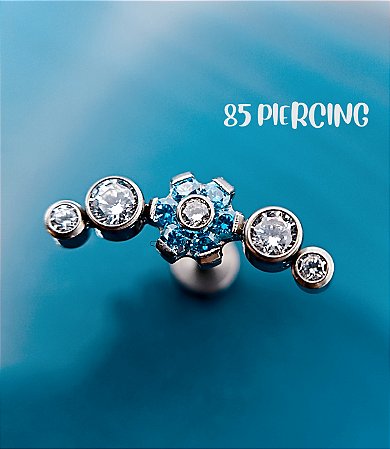 CLUSTER FLOR ZIRCÔNIAS AZUIS TITÂNIO