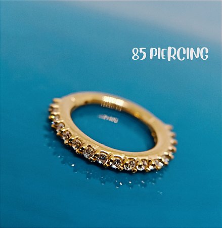 SEGMENTO II AÇO ZIRCÔNIA CRAVEJADA GOLD PVD