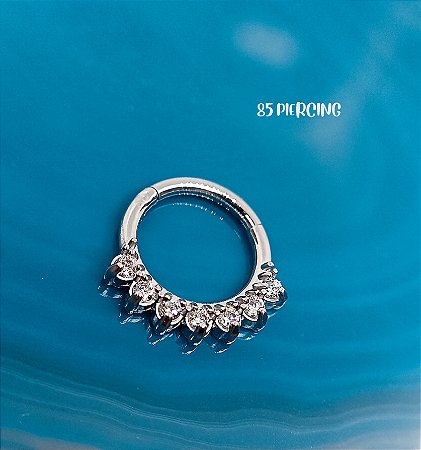 SEGMENTO FRONTAL II ZIRCÔNIAS CRAVEJADAS AÇO 8MM