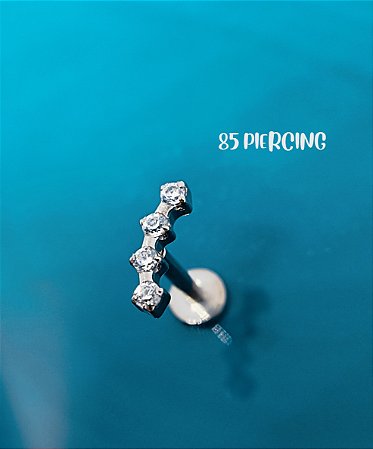 LBT BARRA CURVA ZIRCÔNIAS CRAVEJADAS TITÂNIO