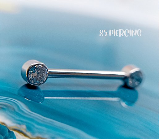 BARBELL AÇO ZIRCÔNIA PUSH PIN