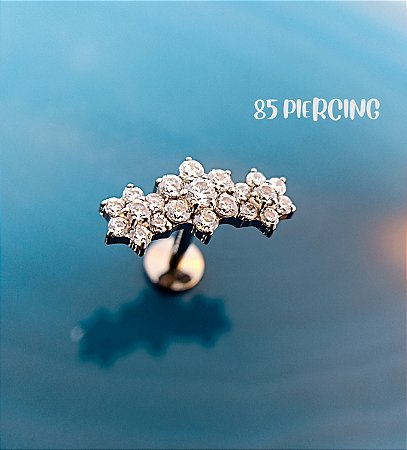 CLUSTER 3 FLORES ZIRCÔNIAS CRAVEJADAS TITÂNIO