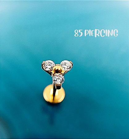 TRINITY AÇO ZIRCÔNIA CRAVEJADA GOLD PVD