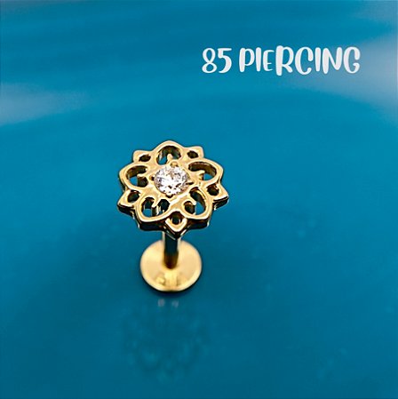 LBT FLOR DE LÓTUS ZIRCÔNIA TITÂNIO GOLD PVD