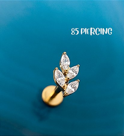 LBT MINI FOLHAS NAVETES TITÂNIO GOLD PVD