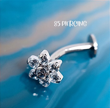 FLOAT NAVEL FLOR ZIRCÔNIA CRAVEJADA TITÂNIO