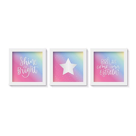 QUADRO MOLDURA VARIADO GALÁXIA SOFT C/3 PEÇAS