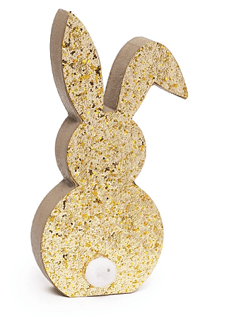 ENFEITE DECORATIVO SILHUETA COELHO DOURADO 15X5X2CM 1827360