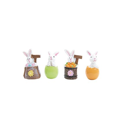 COELHINHOS NO OVO PETIT SWEET EM RESINA 4X2X2CM 1021312