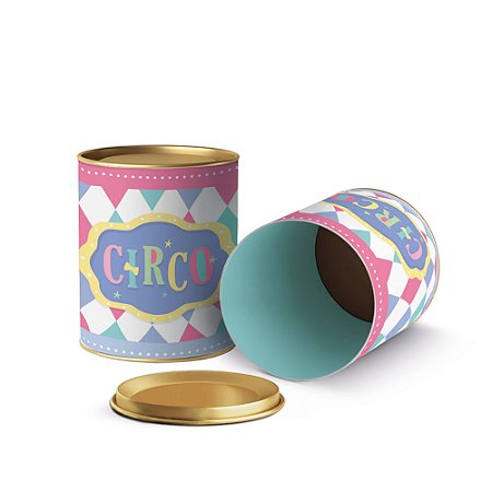 LATA PARA LEMBRANCINHAS 11X9CM CIRCO ROSA C/1UN 23012330