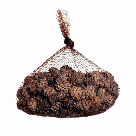 SAQUINHO PINHAS BRANCA E MARROM 5X20X20CM 1690414