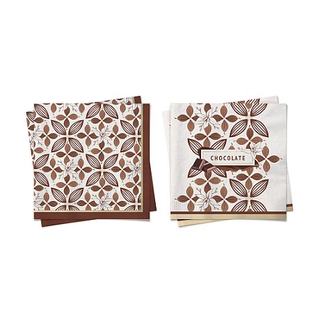 GUARDANAPO CHOCOLATE BEG/MRR C/20 FOLHAS 32X32X1CM 19000574