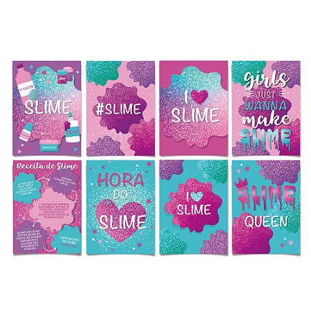 CARTAZ DECORATIVO SLIME 25X35CM 8 UN 23011787 OPORTUNIDADE