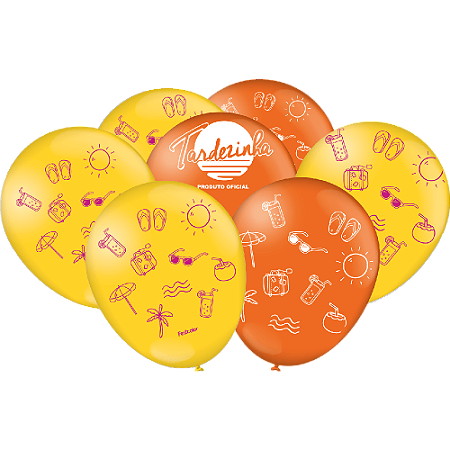 BALAO DECORATIVO ESPECIAL TARDEZINHA VERAO 9" COM 25 UNIDADE